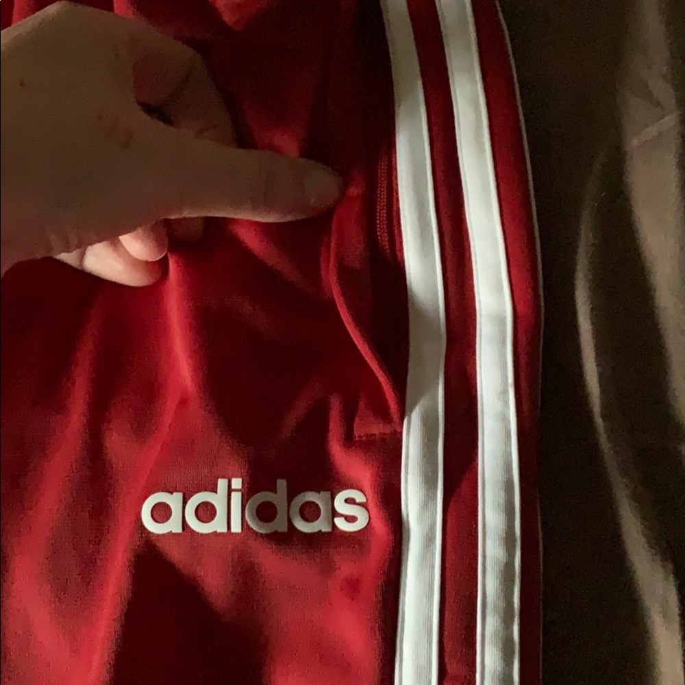 Adidas red track pant